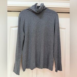 LUISA CERANO | Grey Viscose Mock Neck Long Sleeve Shirt With Button Details